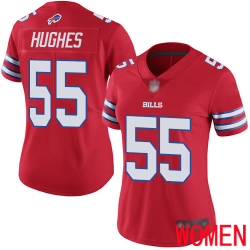 Women Buffalo Bills 55 Jerry Hughes Limited Red Rush Vapor Untouchable NFL Jersey